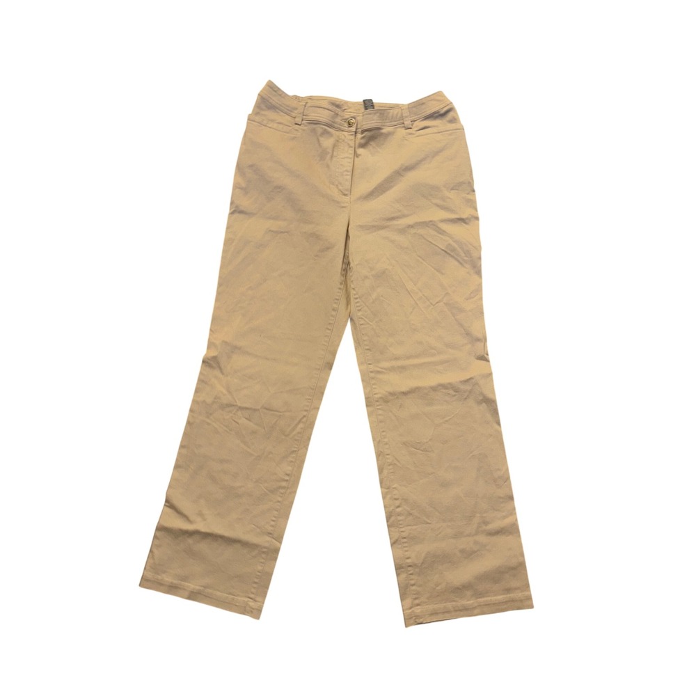 Chico's Additions Trousers Size 2 Reg Tan Khaki Straight Leg Business Casual